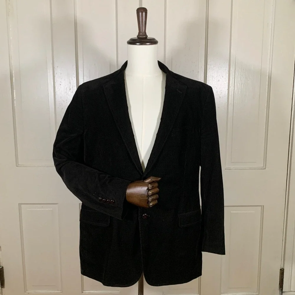 Brooks Brothers 1818 Fitzgerald Blazer Mens 45R Dark Brown Corduroy Sport Coat